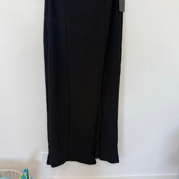 NWT Lulus Seraphina Black Asymmetrical Column Maxi Dress Formal Black Tie Medium - Picture 4 of 10